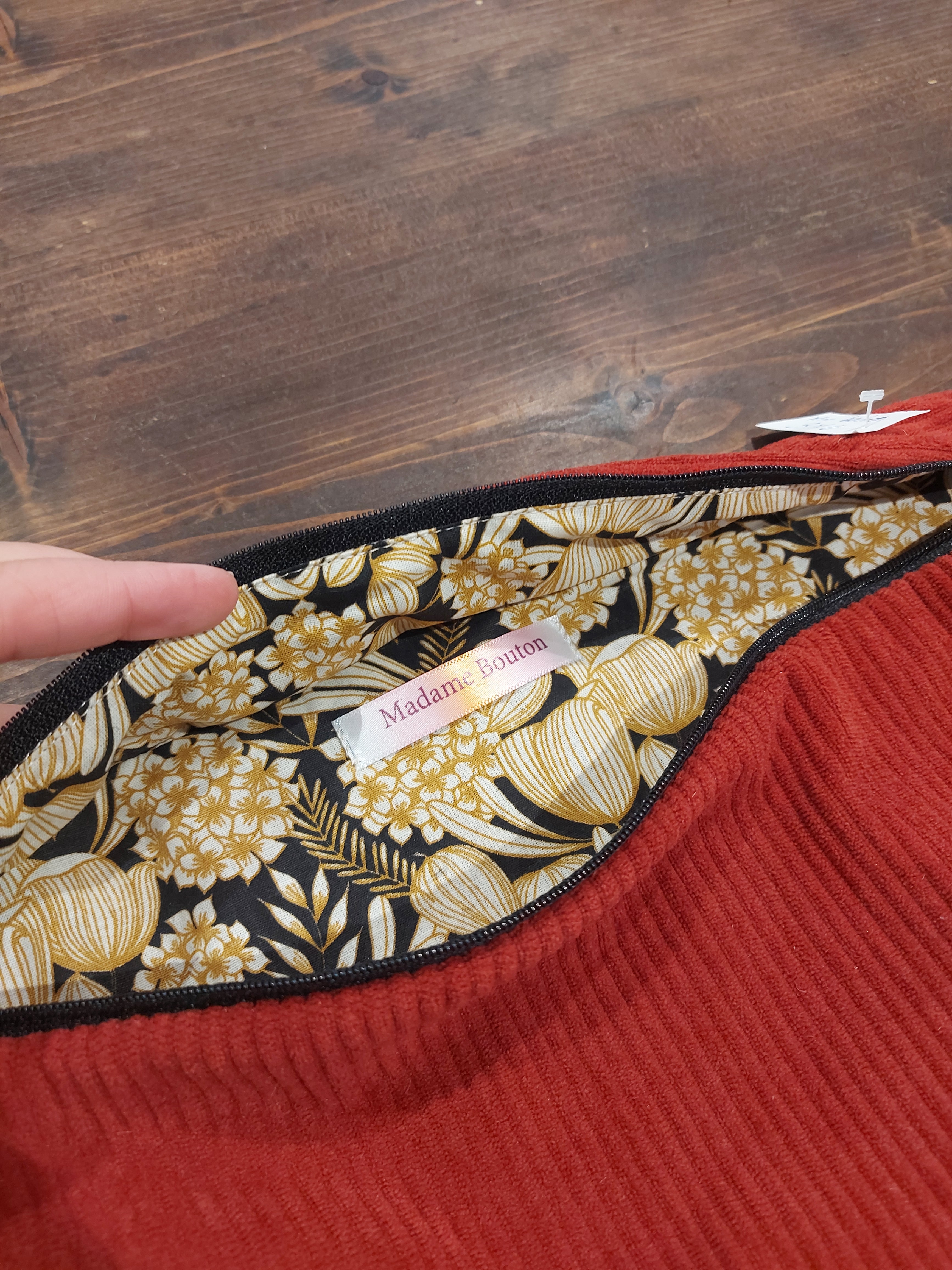 Sac banane velours rouge