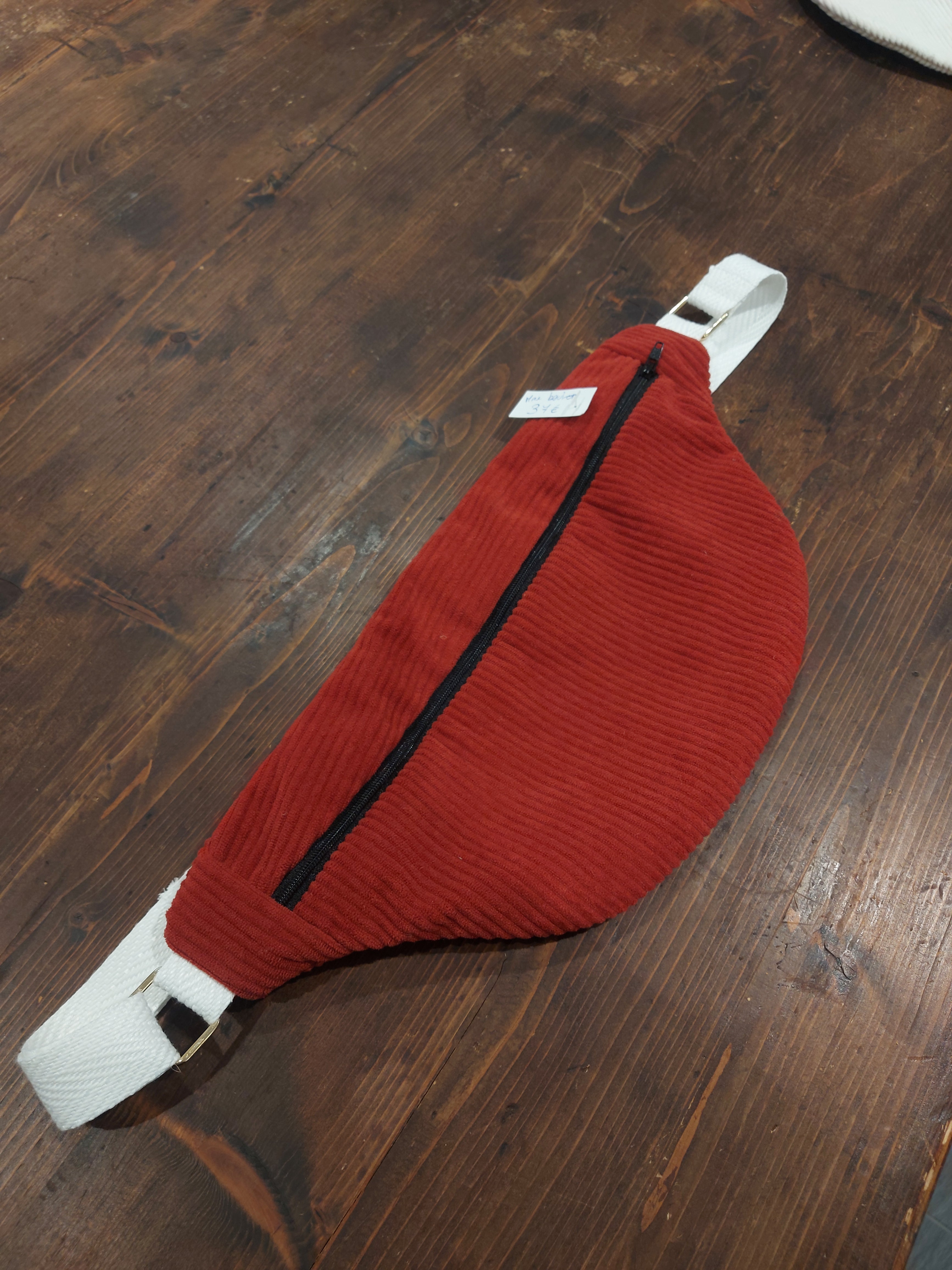 Sac banane velours rouge