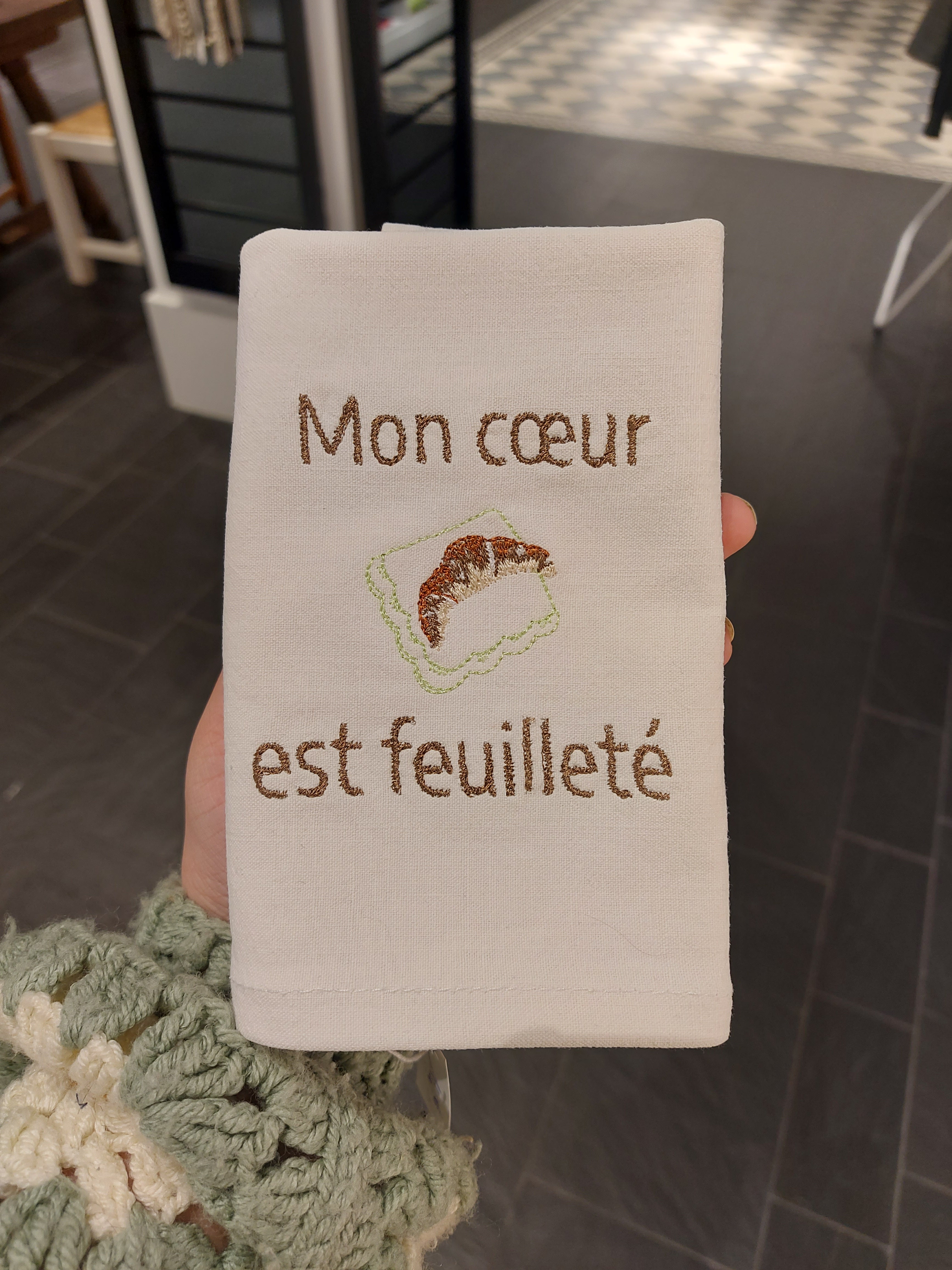 Torchon Mon cœur est feuilleté