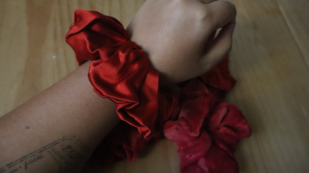 Chouchou satin et dentelle