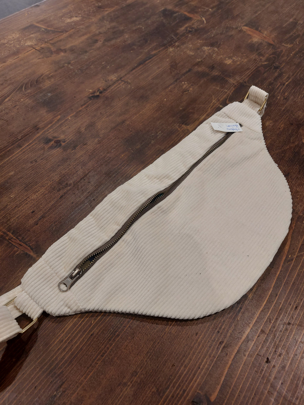 Sac banane velours blanc crème